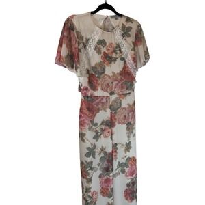 Hope & Ivy Floral Print Jumpsuit Preppy Boho Romantic Feminine Wedding Guest 10